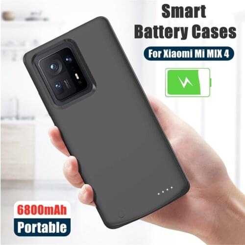 Silicone Battery Charger Cases For Xiaomi Mi MIX 4 Battery Case 6800mAh Power Bank Cover For Xiaomi MIX 4 Battery Charging Cover