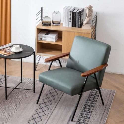 Nordic single technology fabric sofa chair retro living room bedroom balcony photo studio homestay armrest clothing store small