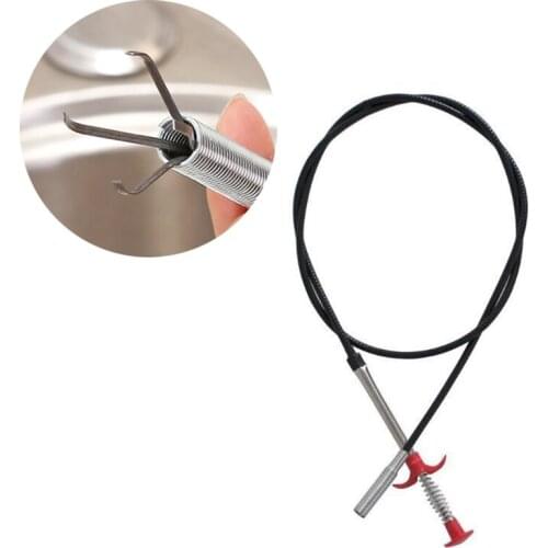Super Long 160cm Sink Cleaning Hook Sewer Dredging Device Spring Pipe Hair Dredging Cleaning Tool Sink Drain Prevent Sink Hooks