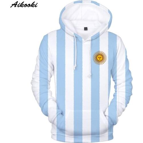 Aikooki Argentine National Flag 3D Hoodies Sweatshirts Men/Women Hooded 3D Print Argentina Flag Spring Winter Hoody Boys Coat