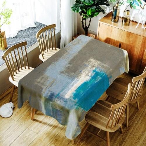 Classical Stripe Tablecloth Creative Colorful Design Pattern Polyester Comfortable Waterproof Table Cloth Cover for Children