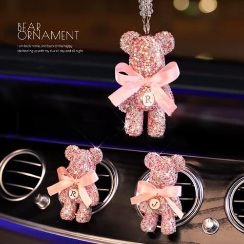 Car Interior Decoration Car Outlet Vent Air Freshener Fragance Bling Crystal Bear Perfume Smell in the Car Auto Accessories