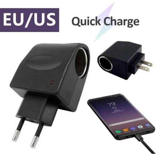 2021 Universal 220V AC To 12V DC Car Power Adapter Socket Converter 220V To 12V Household Cigarette Lighter US EU Plug