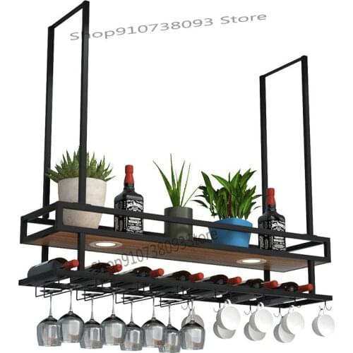 Wrought iron bar bar hanger upside down wine glass rack hanging wine cabinet wine rack hanging rack decorative storage rack