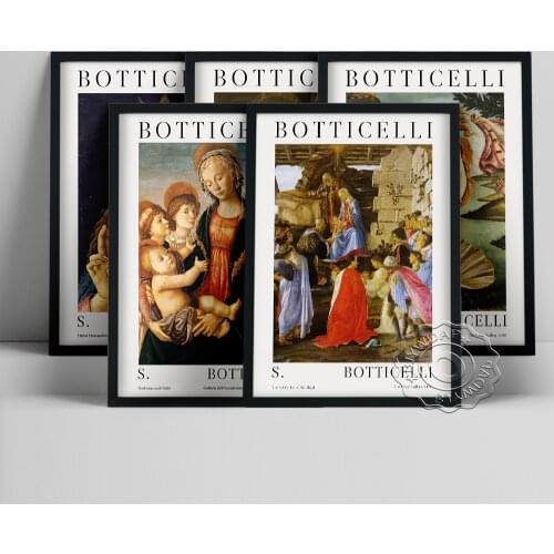 Sandro Botticelli Mythology Exhibition Poster, The Birth Of Venus Retro Canvas Painting, Italian Renaissance Wall Art Home Decor