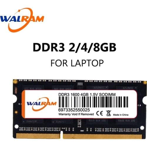 WALRAM DDR3 2GB 4GB 8GB 1600 Ram for Laptop 1600MHz Sodimm Macbook ddr3l 1.35V Compatible ram 1866 Mhz