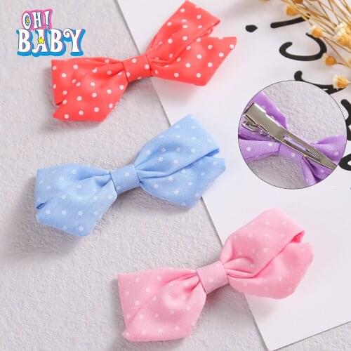 Polka Dot Hair Clips for Baby Girl Bows Hairclip Children Infant Barrette Cute Kid Toddler Hairpins Kawaii Baby Hair Accessories
