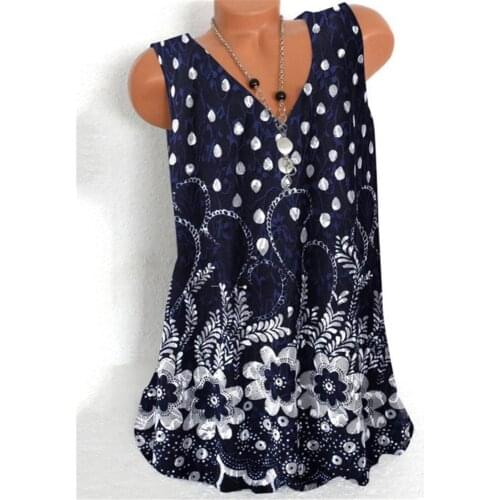 Sleeveless V-neck Women T-shirt Fashion Casual Plus Size T-shirt All-match Top