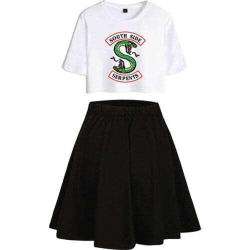 Southside Riverdale tshirt Skirt Sport Full Set South Side Serpents Riverdale Jughead T Shirt Women Dress Girl Riverdale Clothes
