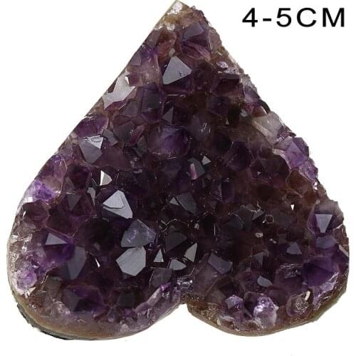 1Pcs Natural Uruguay Amethyst Cluster Heart-shaped Rough Stone Specimen Home Decoration Crafts Decoration Ornament