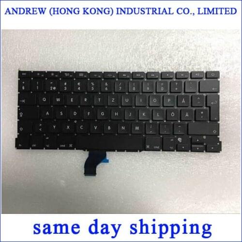 10pcs/lot Brand New A1502 keyboard For MacBook Pro Retina 13.3" A1502 SE Swedish Sweden keyboard 2013-2015 Year