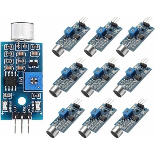 10 Pcs Sound Sensor Microphone Sound Detection Module For Arduino Raspberry Pi 2 3 3b+ Robot Smart Car
