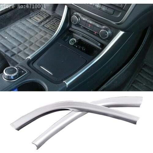 2pcs Chrome Center Console Panel Side Decoration Strips For Mercedes Benz A/GLA/CLA Class 200 220 260 W176 A180 Car Accessory