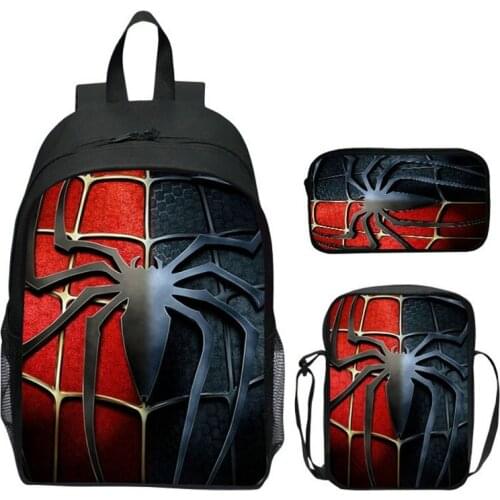 Disney Brand School Bag Set 3pcs Kids Backpack Spiderman Mochila Escolar Infantil Children Pencil Shoulder Book Bags Boys Girls