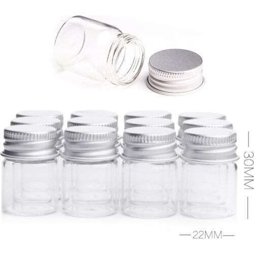 5Pcs Glass Jar 5ML Bottles With Aluminum Cover Shisha Tobacco Herb Storage Box Case Smoking Cigarette Accessories Kitchen Jars