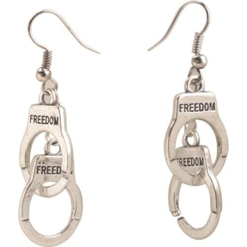 6 Pairs Silver Color Tone Handcuff Earrings Wire