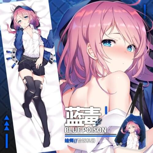 Anime Arknights Blue Poison Sexy Dakimakura 2WAY Hugging Body Pillow Case Cosplay Japanese Pillow Cushion Cover Xmas Gifts