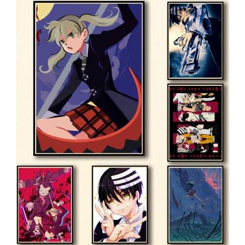 Anime Posters SOUL Eater Retro Cartoon Child Poster Nursery Wall Art Canvas Print Painting Nordic Kid Baby Bedroom Decor Picture