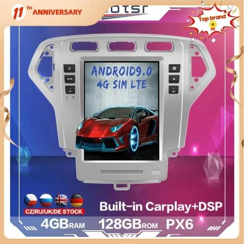 128GB Tesla Screen Android Car Radio For Ford Mondeo MK4 2007 + Car Multimedia Player GPS Navigation Stereo DSP Carplay 4G SIM