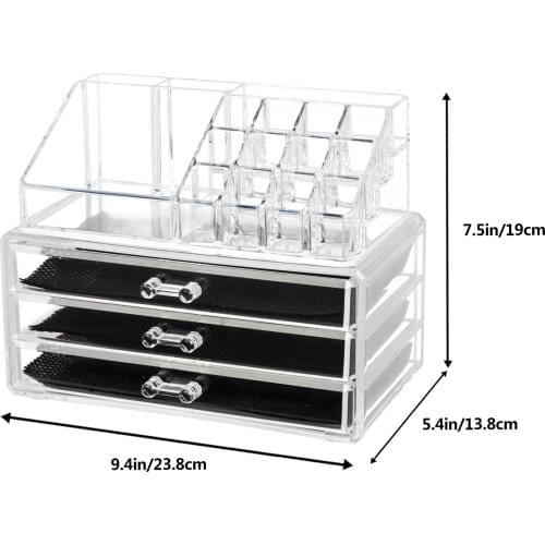 Large portable cosmetic case organizer with dividerand for business use or travel 190813206