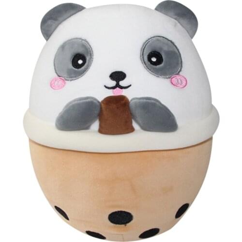 Animal Bubble Tea Plush Pillows Cartoon Cup Boba Stuffed toy Sofa Cushions Bed Sleeping body Pillow Panda Cat Pig Decor Home