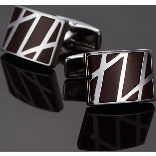 Enamel Cufflinks new fashion jewelry brand design simple smooth Cufflinks mens wedding shirt suit badge pin button