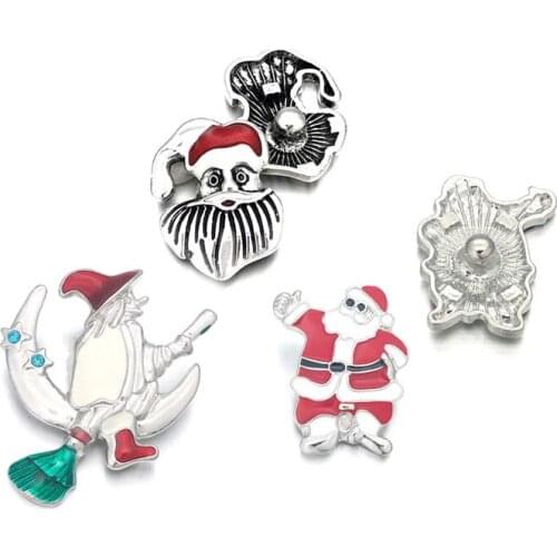 Hot Sale w458 Christmas 3D 18mm 20mm Metal Snap Button For Bracelet Necklace Interchangeable Jewelry Women Accessorie Findings