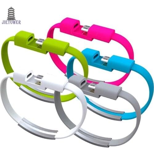 Hot Bracelet Micro USB Cable Wire Sync Data Charger Cord USB Cable for iPhone 5 5s 6 6s 7 Plus X For Samsung S6 S7 Xiaomi 300pcs