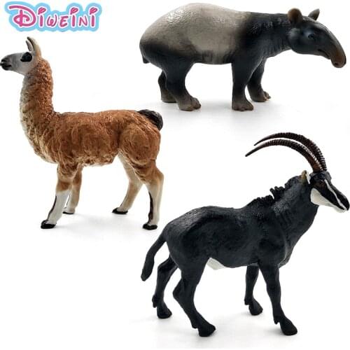 Simulation Anteater Antelope Alpaca Animal Model action figure fairy garden decoration accessories Gift For Kids educational toy