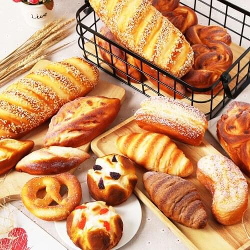 PU Artificial Fake Bread Ornaments Cake Bakery Craft Kids Kitchen Toy Simulation Model Shop Photography Props