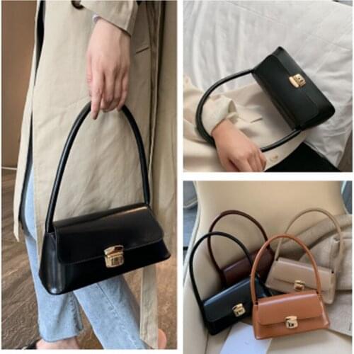Mortise lock retro small bag female new Korean fashion one-shoulder small square bag wild portable small square bag