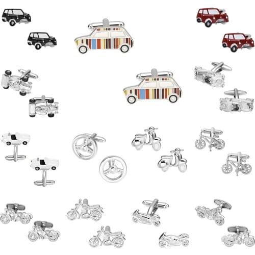 MeMolissa Free Shipping Luxury High-grade 18 Designs Vintage Bus Cufflinks Novelty Traffic Car Design Mens Jewelry