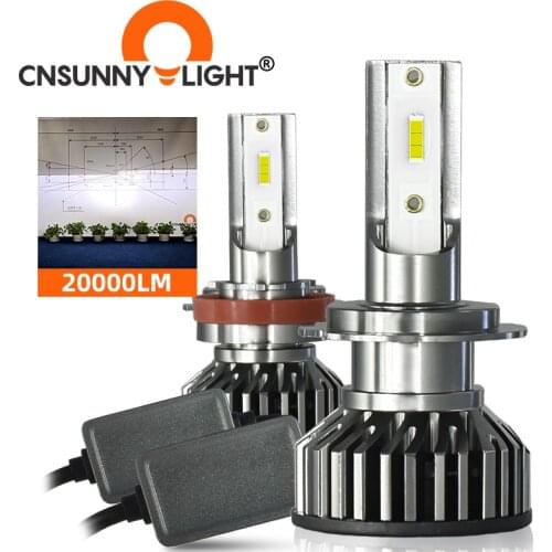 Mini CSP H4 H7 LED Car Headlight Bulb 20000LM 3000K 4300K 6000K 8000K Turbo Lamps H1 9005 HB3 9006 HB4 H11 H9 H8 Auto Foglight