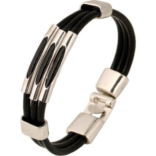 Punk Fashion Men Women Leather Cuff Bracelet Multilayer Vintage Retro Alloy Charm Handmade Wristbands Bangle Wrap Casual Jewelry