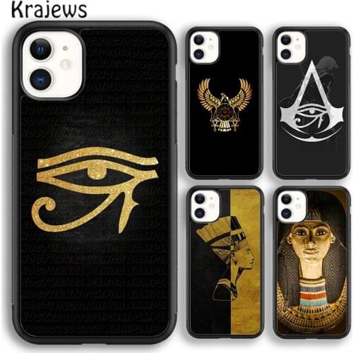 Krajews Anubis Ankh Pharaoh Soft Phone Case Cover For iPhone 5 SE 6s 7 8 plus X XR XS 11 12 pro max Samsung Galaxy S8 S9 S10