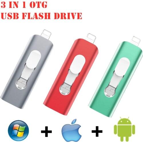 OTG USB Flash Drive For iPhone 12/11/6/6s/6Plus/7/7Plus/8/X Usb/Otg/Lightning PenDrive For iOS External Storage Devices 32GB 64G