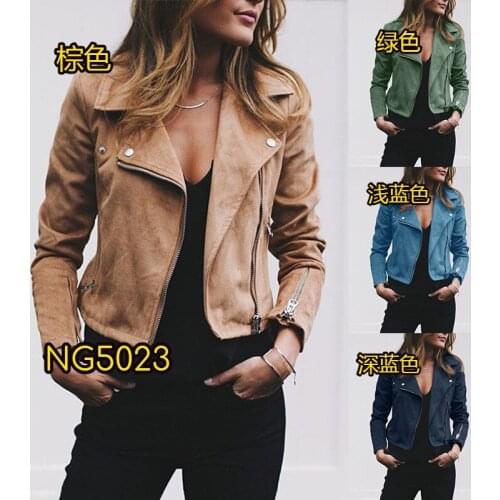 Drop Shipping Punk Rock Motorcycle Biker Jacket Leather Women Zipper Coat Fall Cool PU Outwear S-3XL