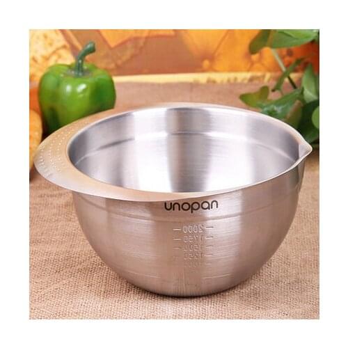 Thickening 304 stainless steel kitchenware cookware salad bowl mixing bowl with a scale