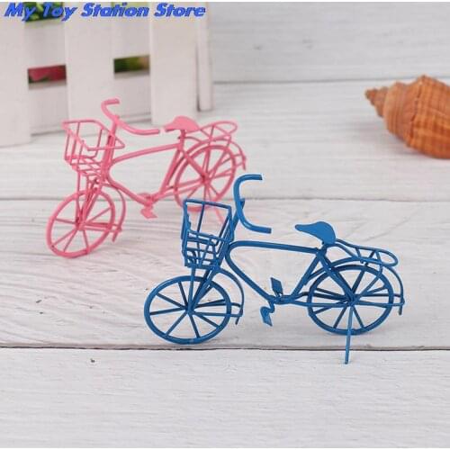 1:12 Dollhouse Miniature Bike Metal Bicycle Doll Garden Decor Early Model Toy