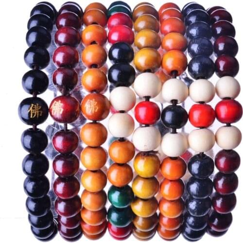 10pcs Bracelet Men Jewelry Pulseira Healing Balance Buddha Beads Prayer Yoga Wood Black Onyx Bracelets Gift Pulseras Mujer Femme