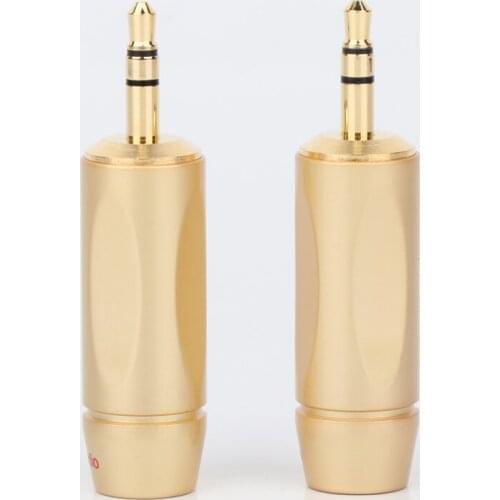 2PCS hi-end Gold Plated 3.5mm stereo audio jack plug hifi audio headphone Cable Plug connector