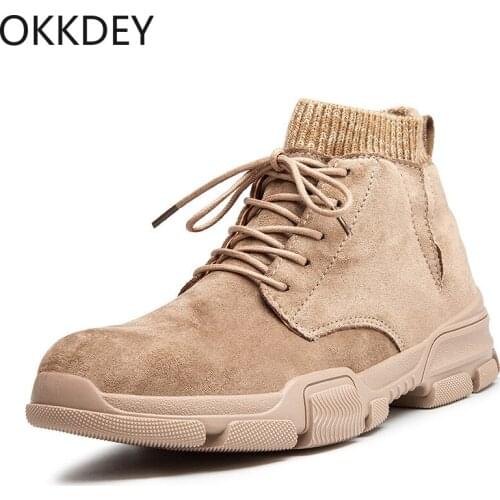 2020 new mens shoes Martin boots mens winter plush warm casual fashion mens shoes a hundred workwear cotton shoes