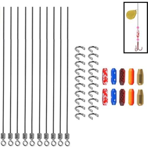 40Pcs Spinner bait Fishing connector Inline Steel wire Fishing Clevis Easy Spin Brass sinker lure Bass Jig fishing Tackle