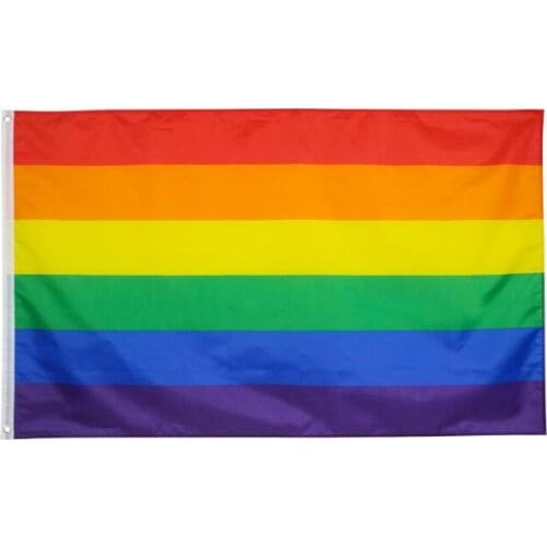 90x150cm Gay Pride Rainbow Banner Transgender Lesbian LGBT Rainbow Banner Polyester Flags Party Supplies LX1787