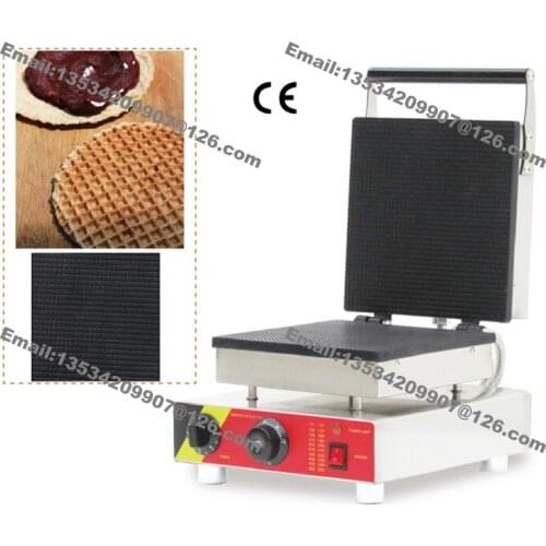 Free Shipping Commercial Nonstick 110v 220v Electric 25cm Square Stroopwafel Dutch Syrup Waffle Baker Maker Iron Machine Mold
