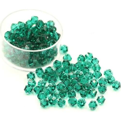 3MM-8MM Emerald Green Color 16 Faceted AAA Quality Bicone Crystal Beads DIY Hand Craft Crystal Beads For Garment Art Decoration