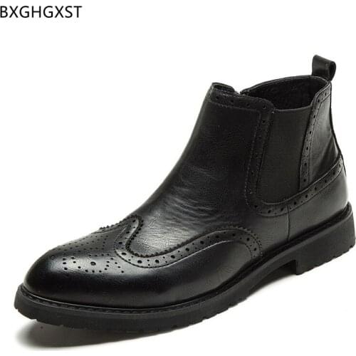 Chelsea Boots for Men Male Outdoor Shoes Men Brown Ankle Boots Men Designer Boots Man Black Leather Casual Shoes for Man 2021