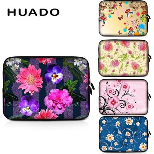 Flower Laptop Sleeve 11" 13" 14" 15" 17" Portable Notebook Case Waterproof Soft PC Bag for Lenovo/Dell/Acer/HP