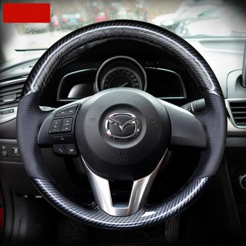 Suitable for Mazda 3 6 CX3 CX4 CX5 CX8 Angkesaila Atez carbon fiber hand-stitched steering wheel cover