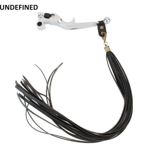 Motorcycle Brake Levers Cover Leather Tassels Vintage Clutch Lever Grips Covers for Old School Custom Cafe Racer